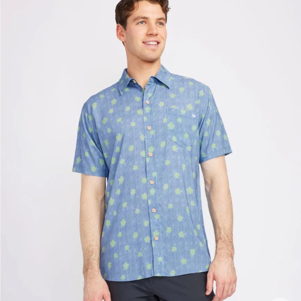Tipsy Elves Blue Clover Shirt Size M
